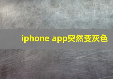 iphone app突然变灰色